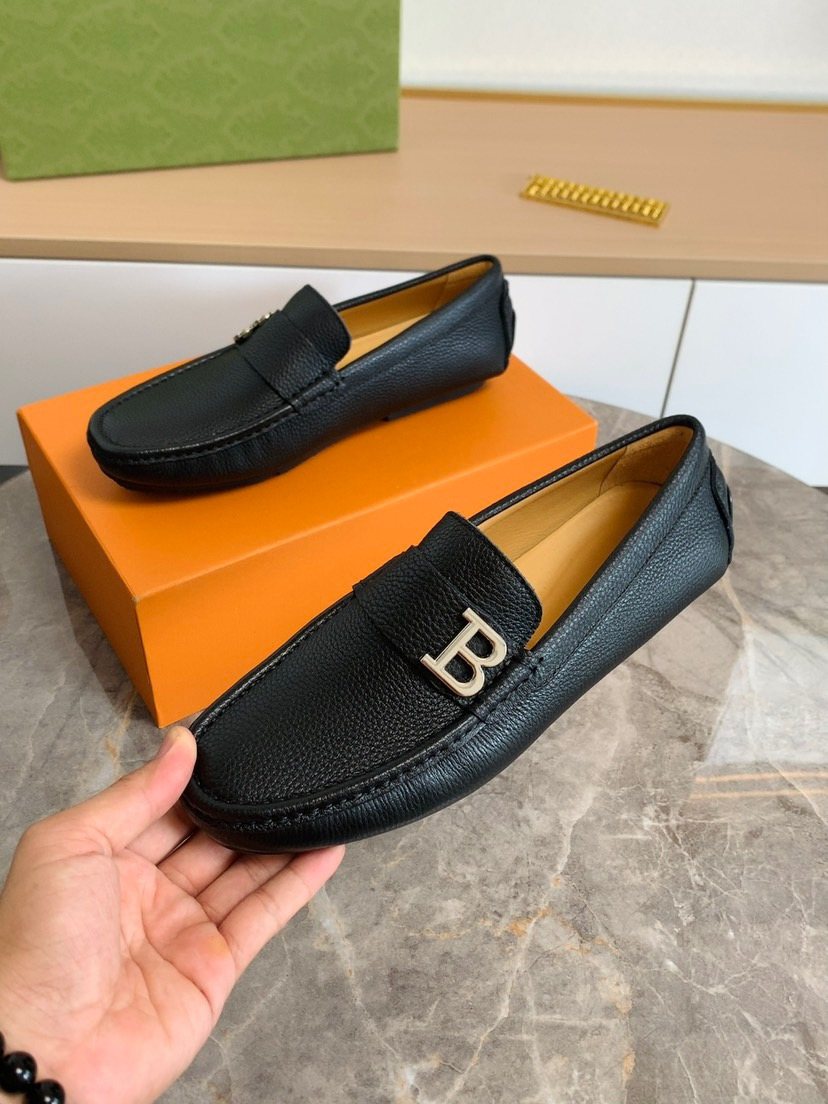 Black Textured Hardware Loafers — front