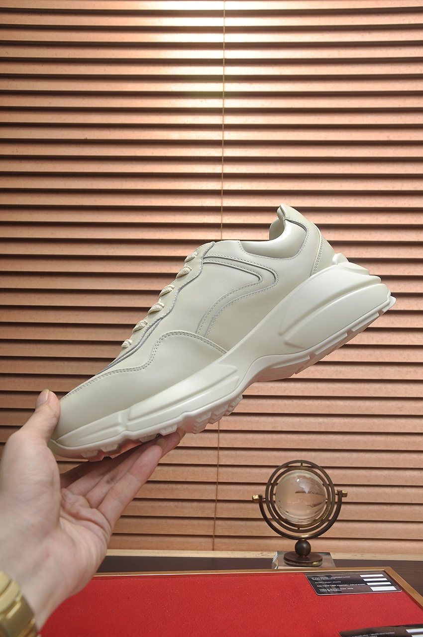 Gucci Off-White Red Accent Sneakers — side