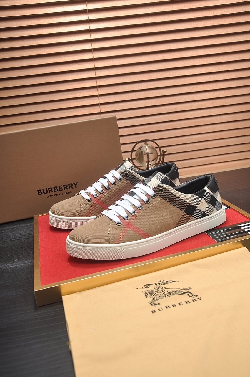 Burberry Check Panel Low-Top Sneakers — front