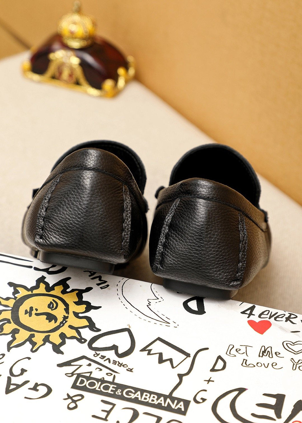 Dolce & Gabbana Black Metal-Accent Slip-On Loafers — back
