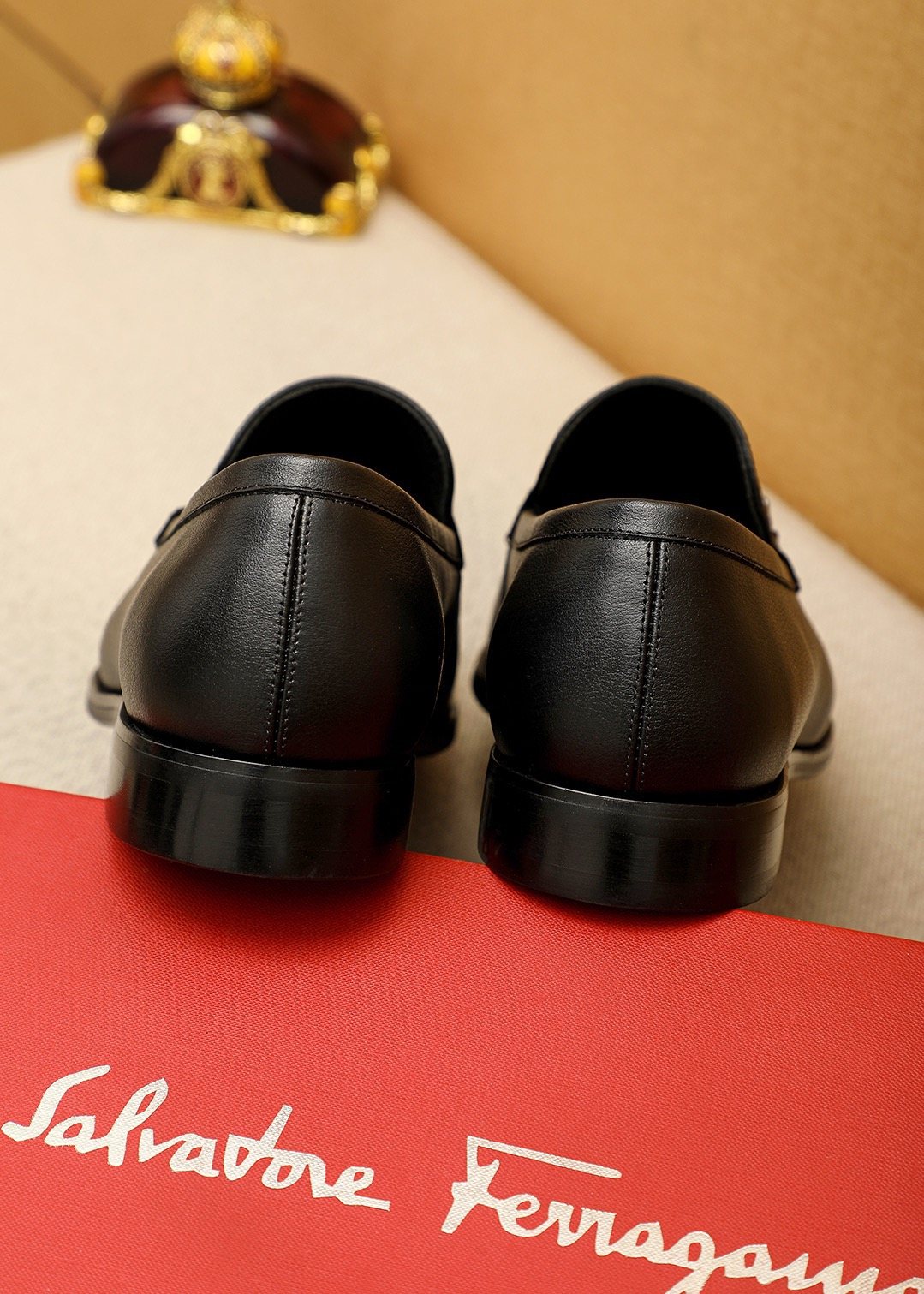 Ferragamo Black Bit Loafers — back