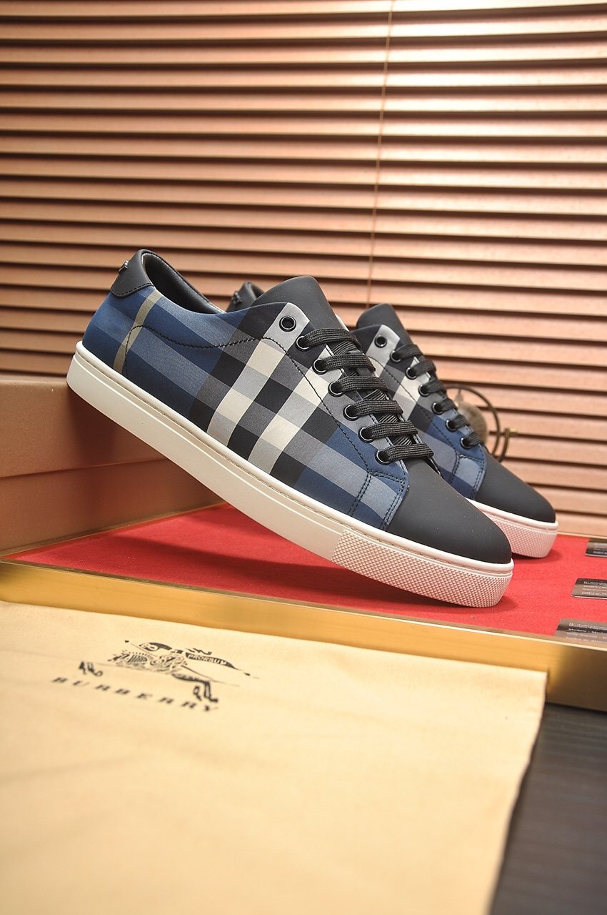 Burberry Check Panel Low-Top Sneakers — side