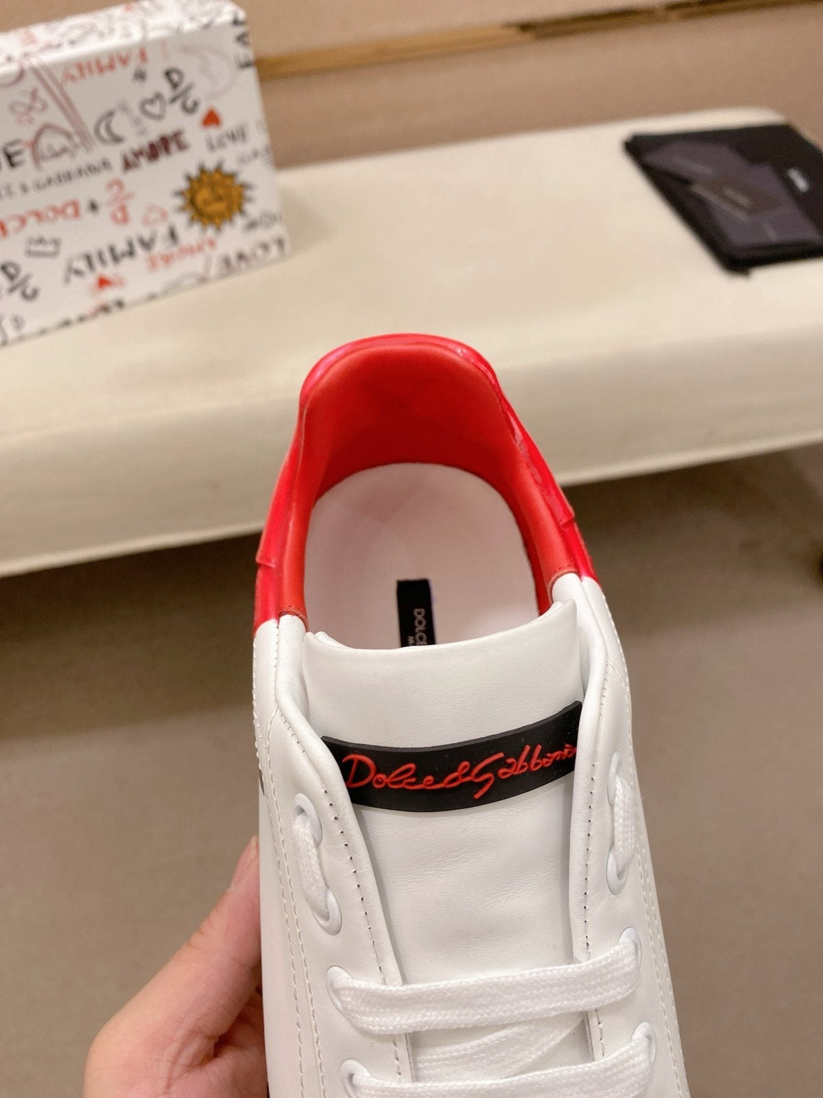 Dolce & Gabbana Graphic Heel Low-Top Sneakers — detail
