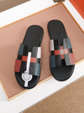 Hermès Plaid H-Strap Slide Sandals — hero