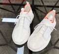 Hermès White Orange Knit Sneakers — front