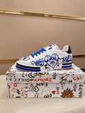 Dolce & Gabbana White Blue Graphic Sneakers — hero