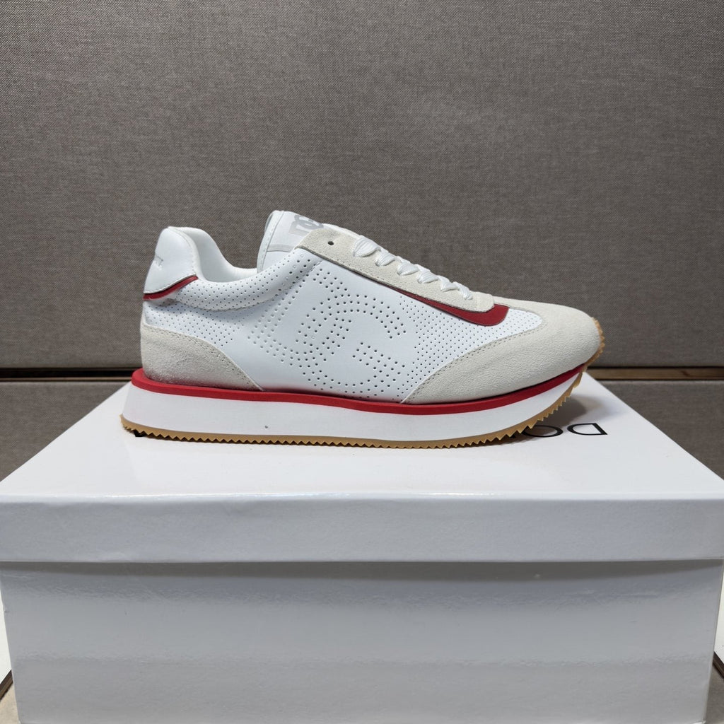 Dolce & Gabbana White Red Gum Sneakers — side