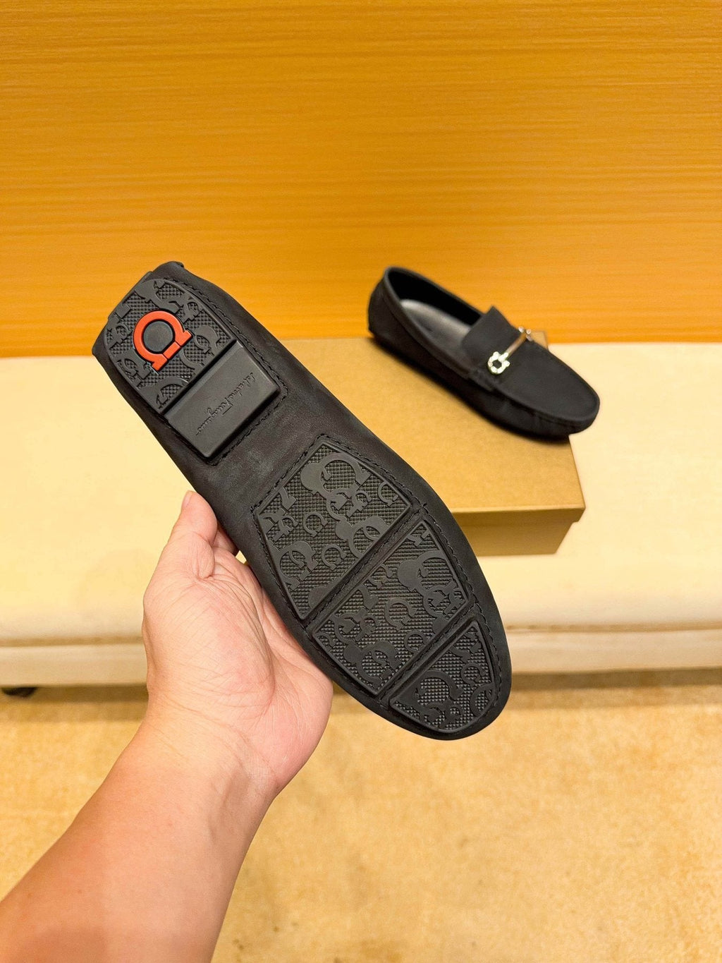 Ferragamo Black Bit Loafers — back