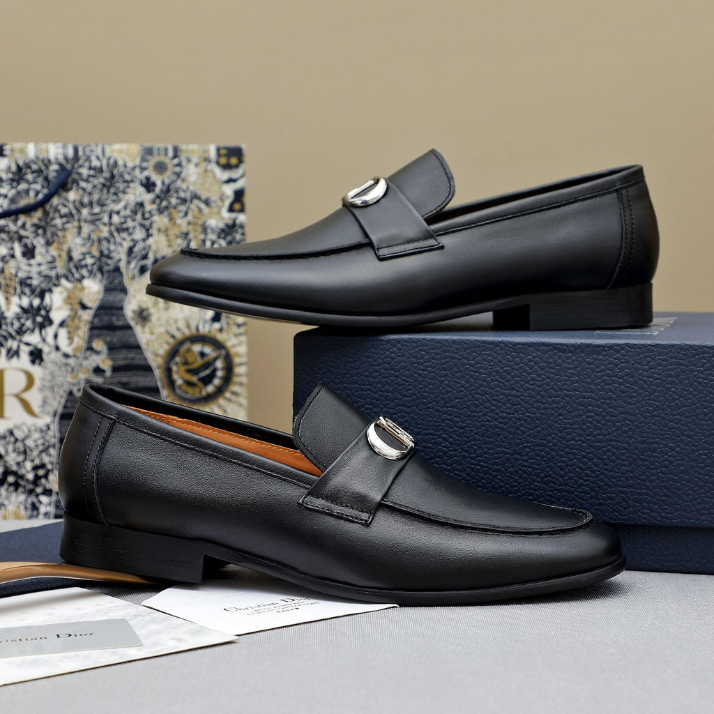 Dior Black Metal-Buckle Loafers — hero