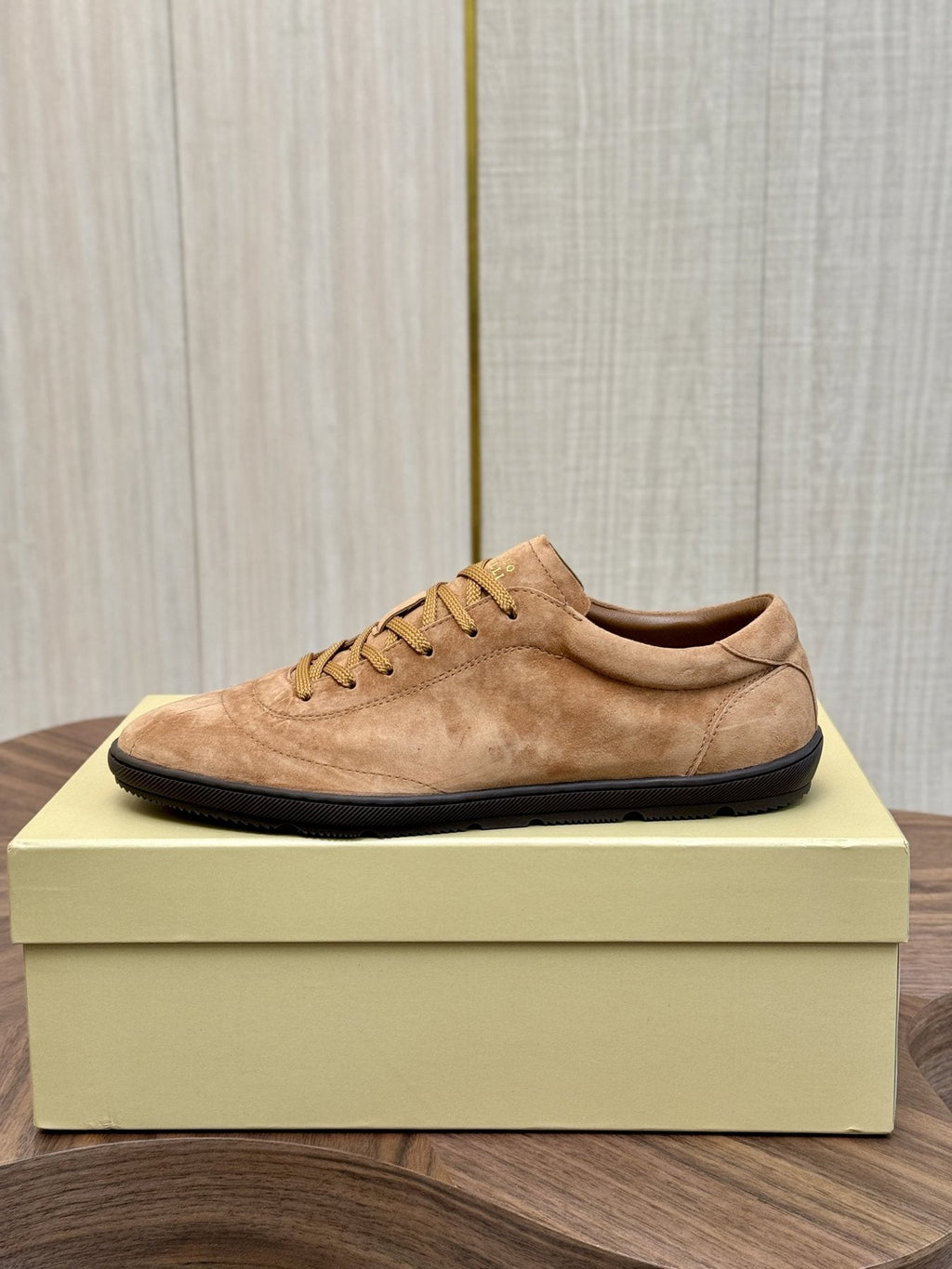 Brunello Cucinelli Tan Low-Top Sneakers — side