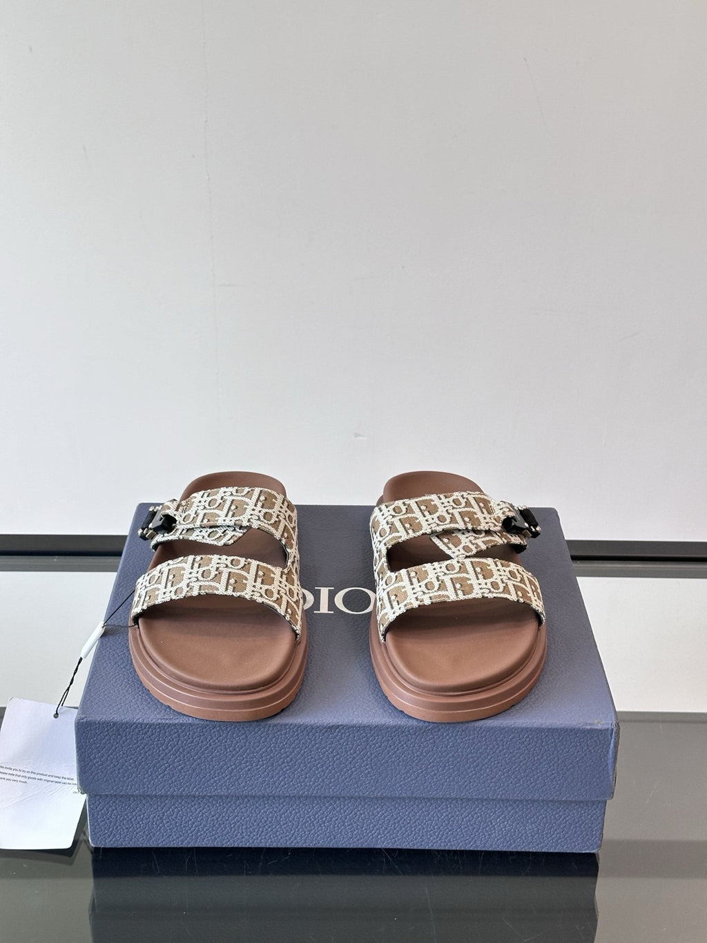 Dior Patterned Strap Slide Sandals — hero