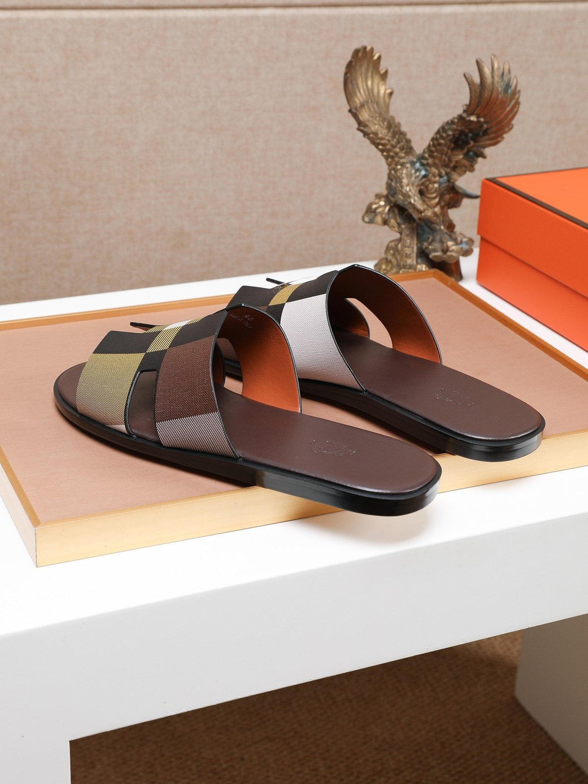 Hermès Multicolor Cross-Strap Slide Sandals — hero