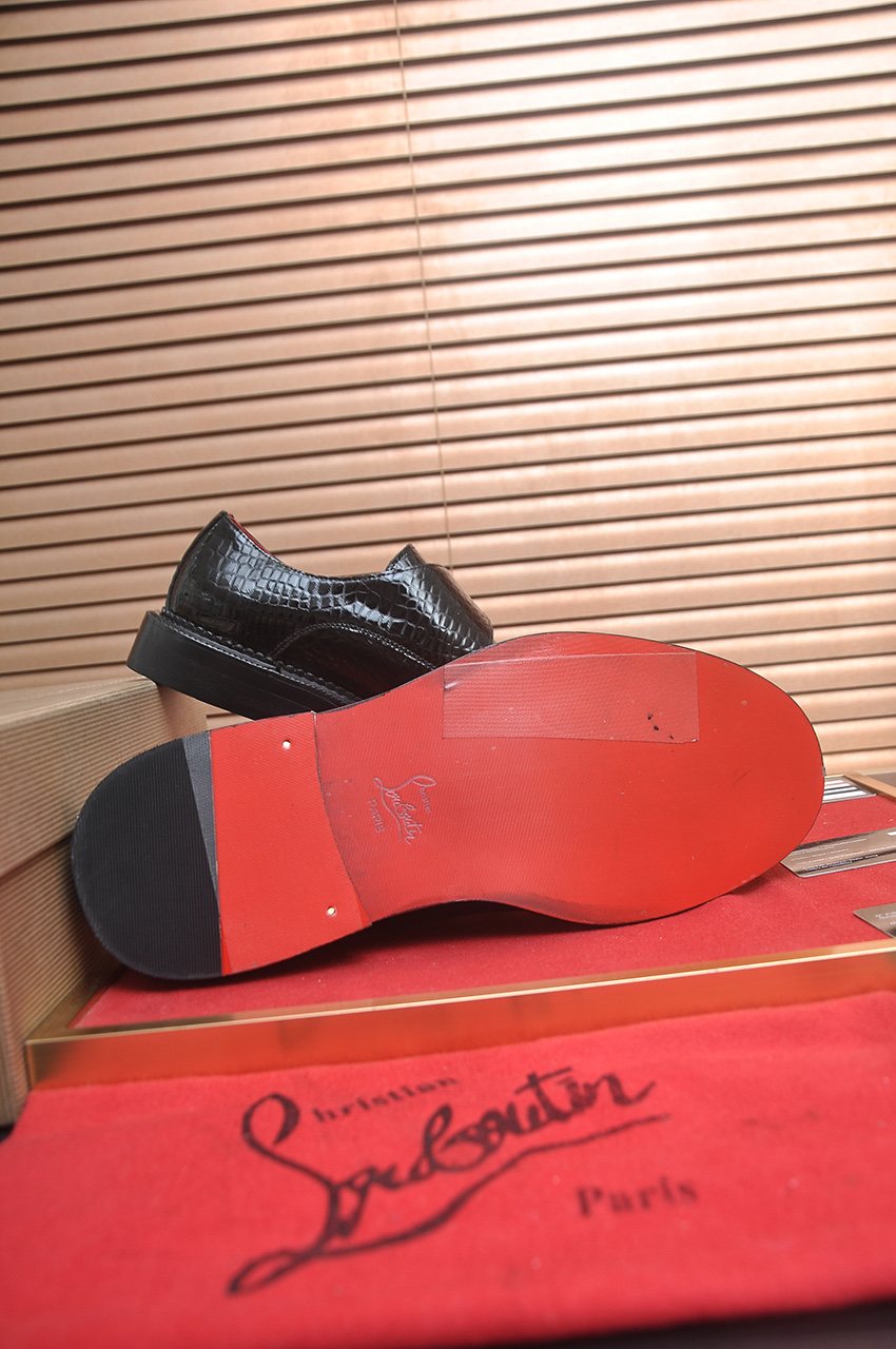 Christian Louboutin Black Buckle Loafers — detail