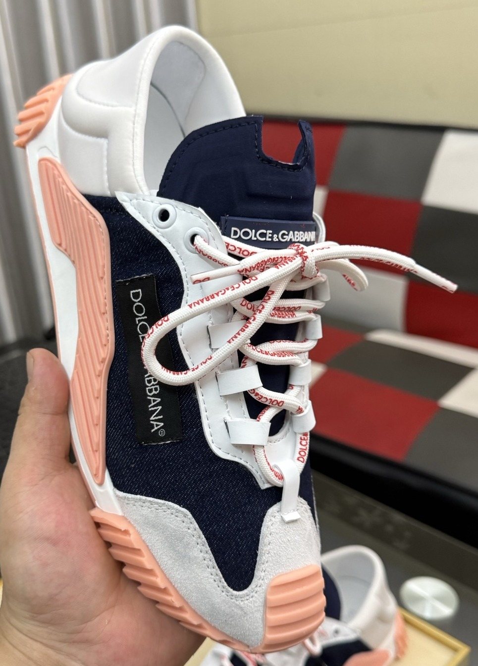 Dolce & Gabbana Navy Colorblock Sneakers — front