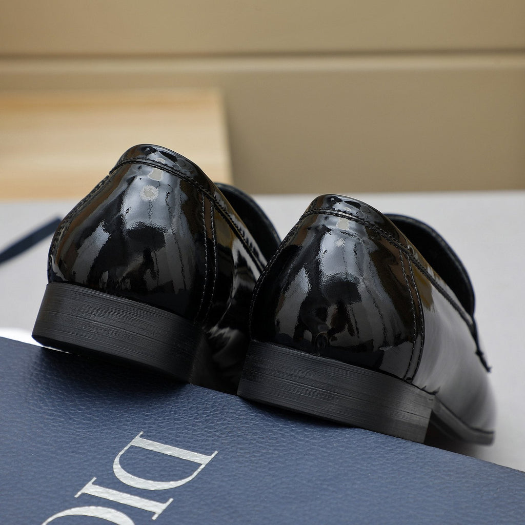 Dior Black Patent Leather Loafers — back