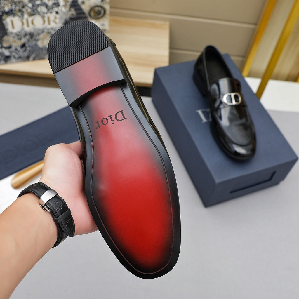 Dior Black Patent Leather Loafers — back