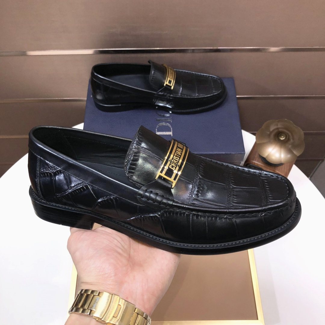 Dior Black Embossed Loafers — model