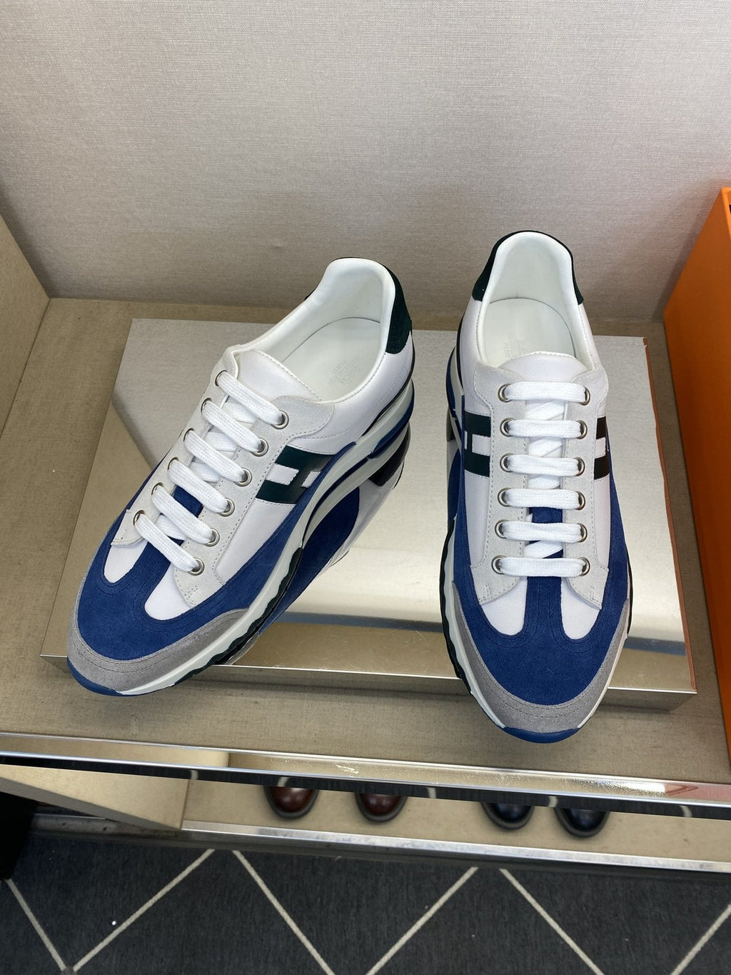 Hermès Men's Low-Top Panel Sneakers — front
