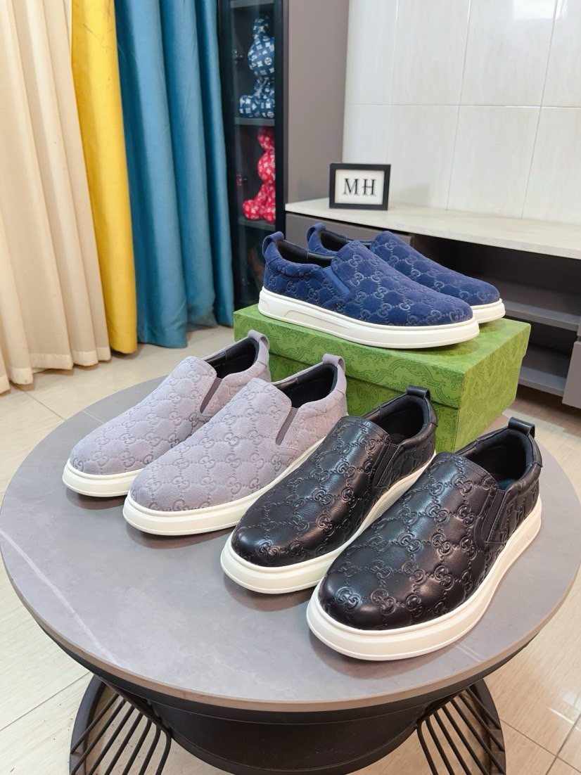 Gucci Embossed Slip-On Sneakers — front