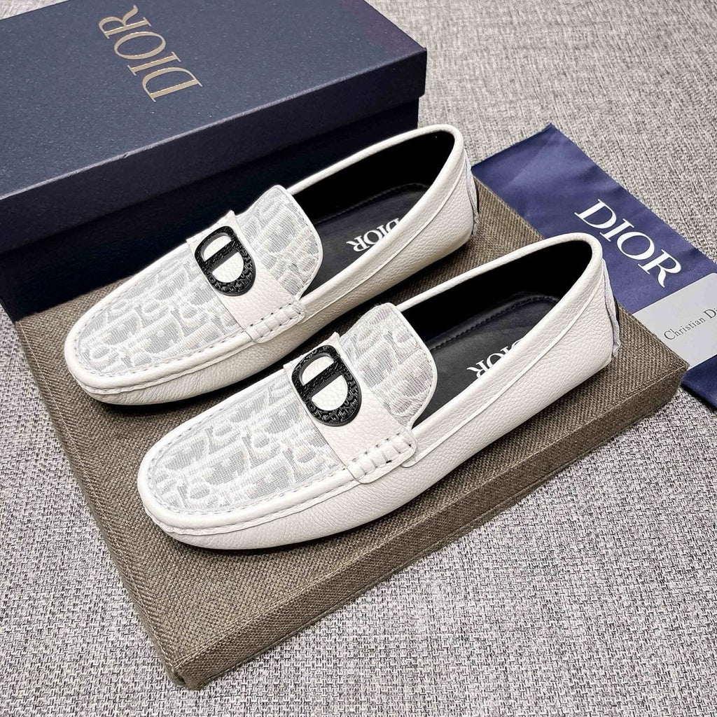 Dior Patterned Vamp Loafers — front
