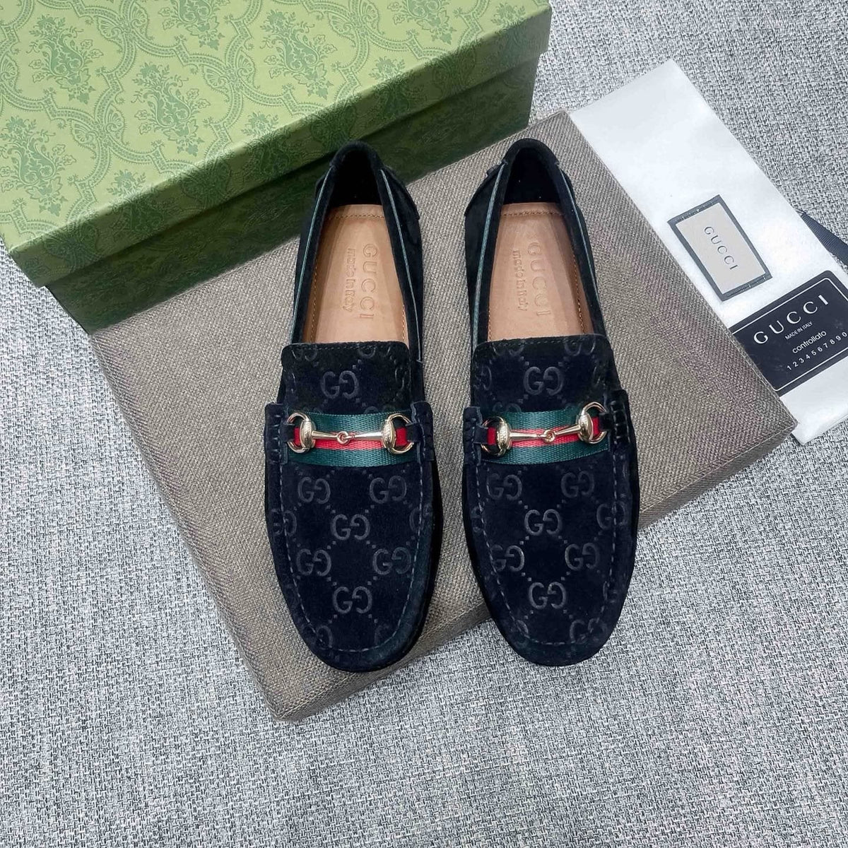 Gucci GG-Pattern Horsebit-Style Loafers — hero