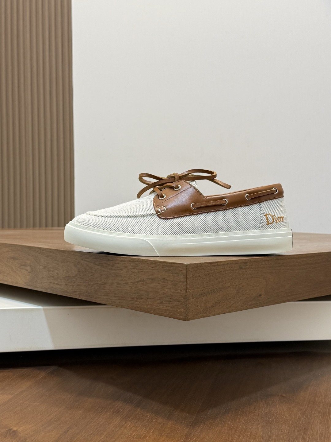 Dior Contrast-Trim Lace-Up Casual Shoes — side