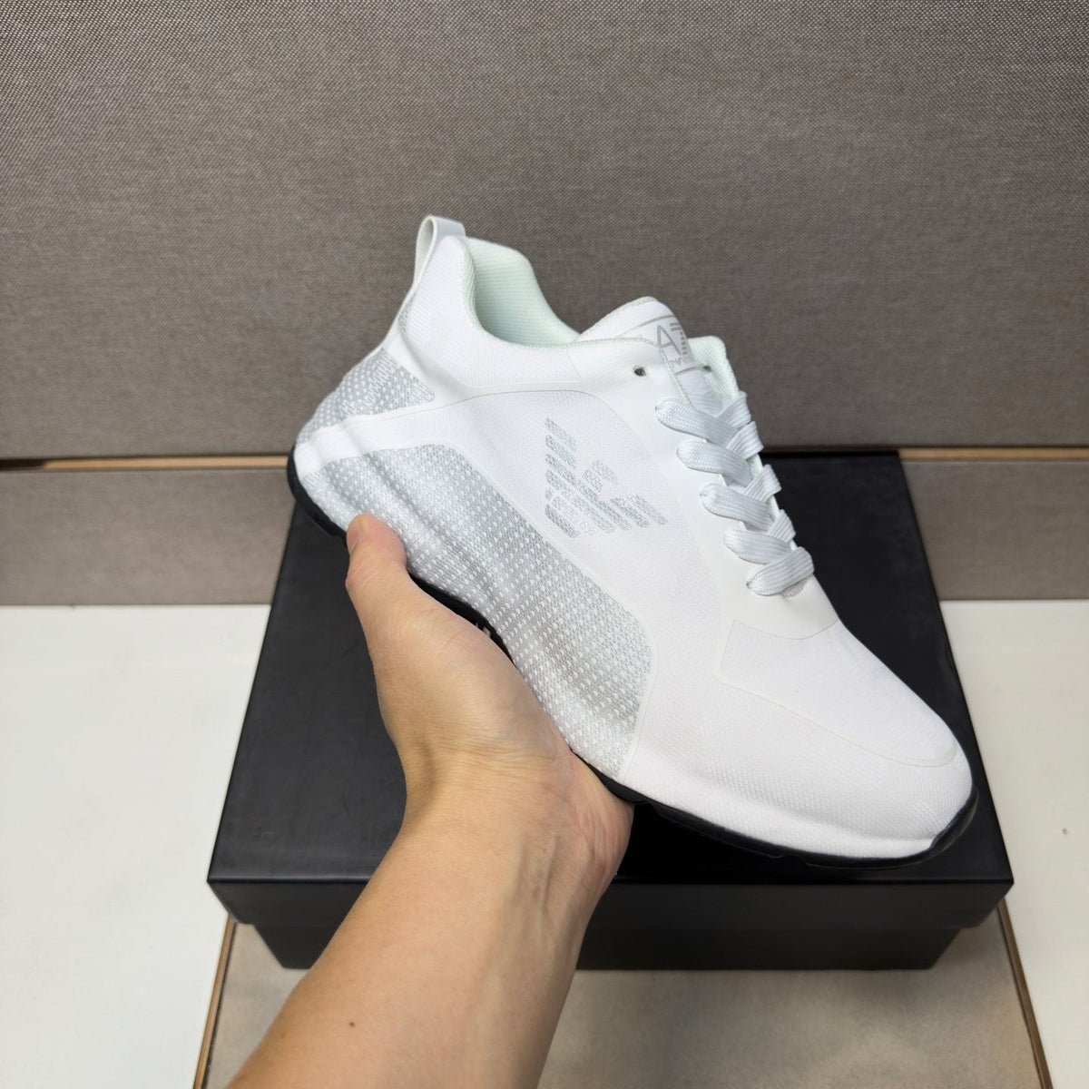 Emporio Armani Textured Panel Sneakers — model