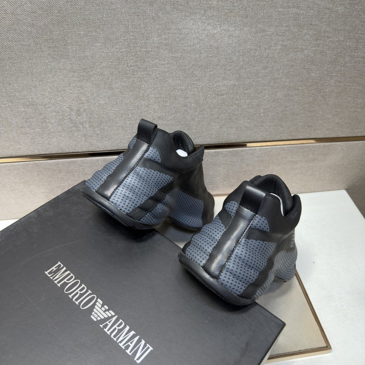 Emporio Armani Textured Panel Sneakers — back