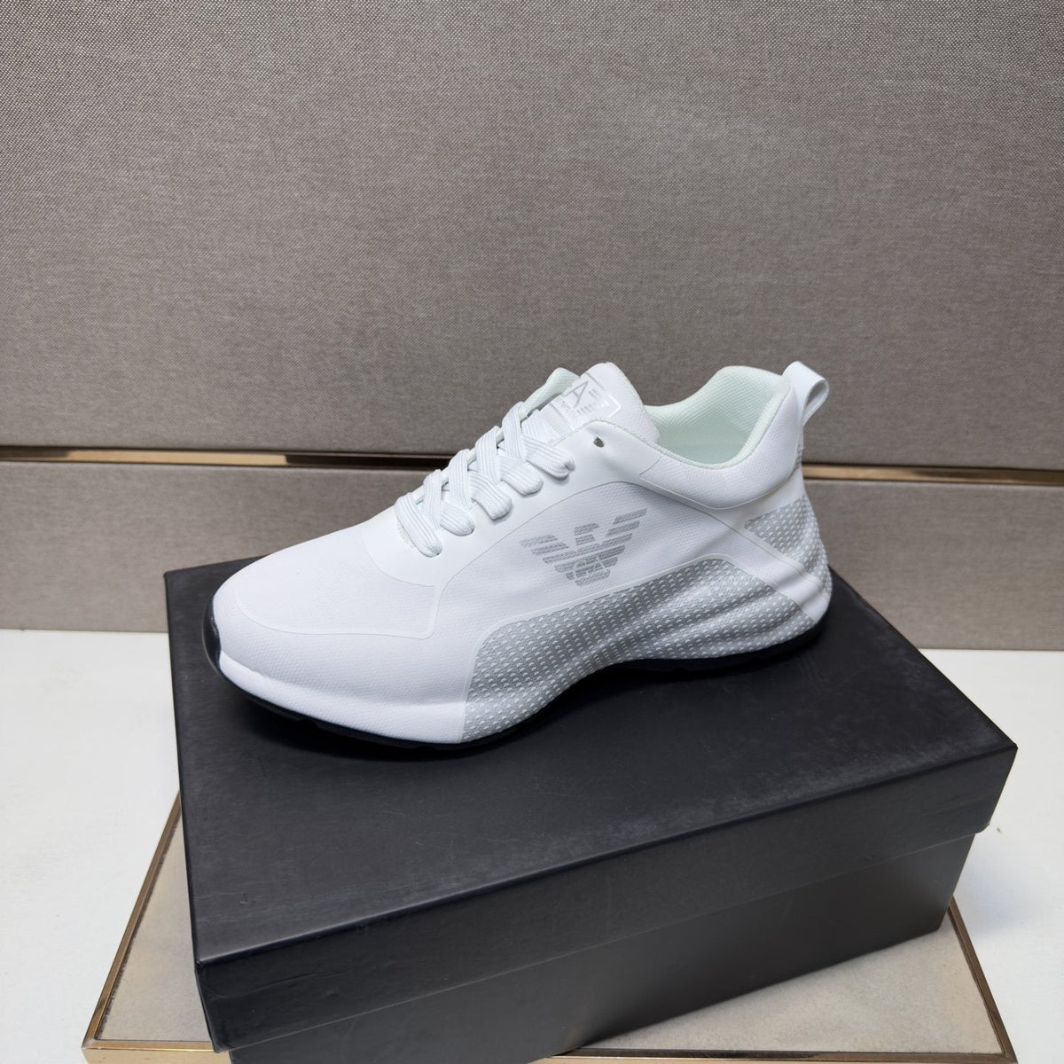 Emporio Armani Textured Panel Sneakers — front