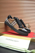 Burberry Tan Plaid Low-Top Sneakers — hero