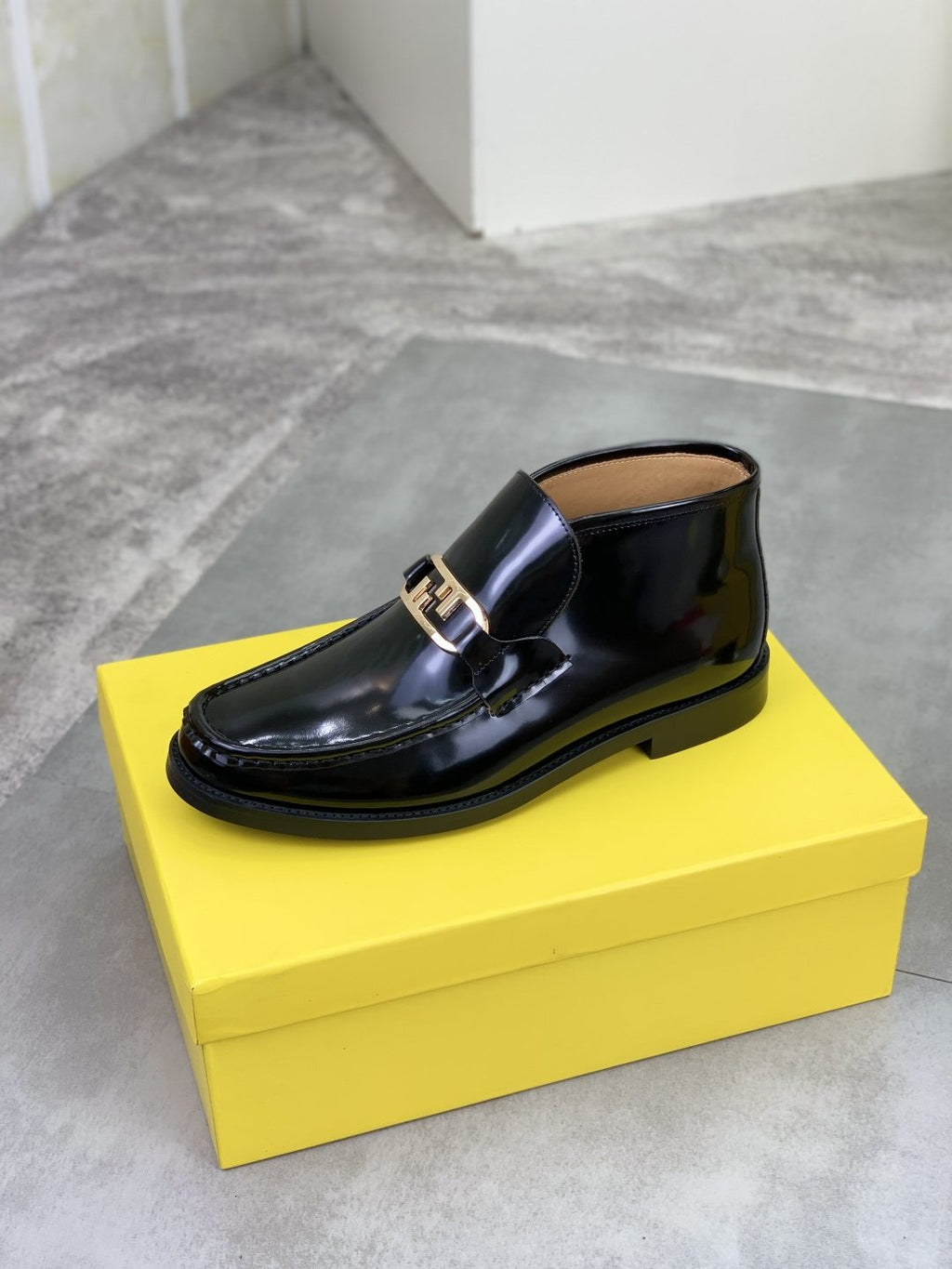 Fendi Croc-Embossed Buckle Ankle Boots — side