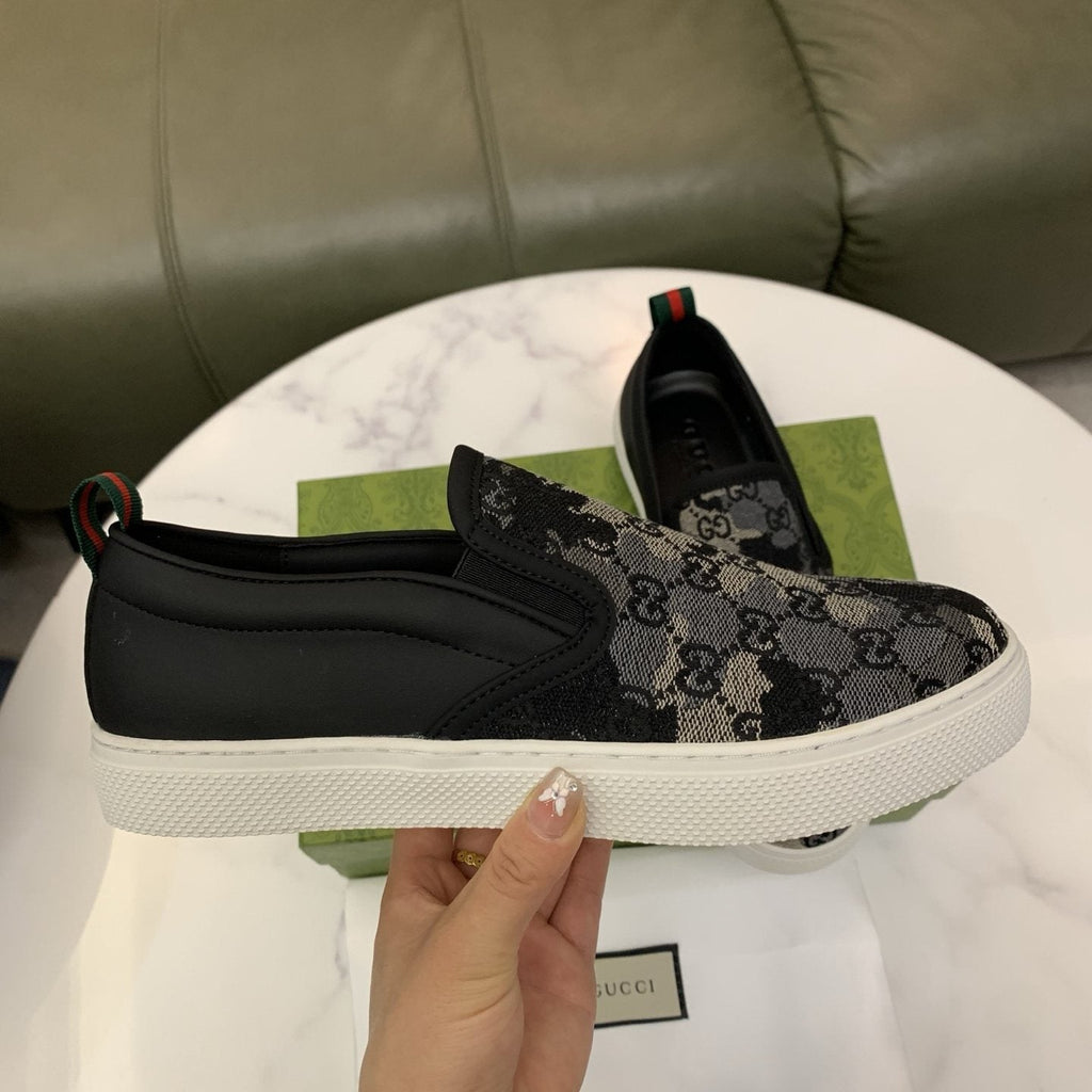 Gucci Patterned Slip-On Sneakers — side