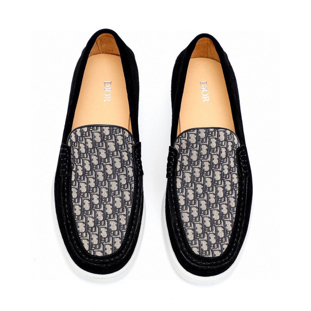 Dior Patterned Vamp Slip-On Shoes — front