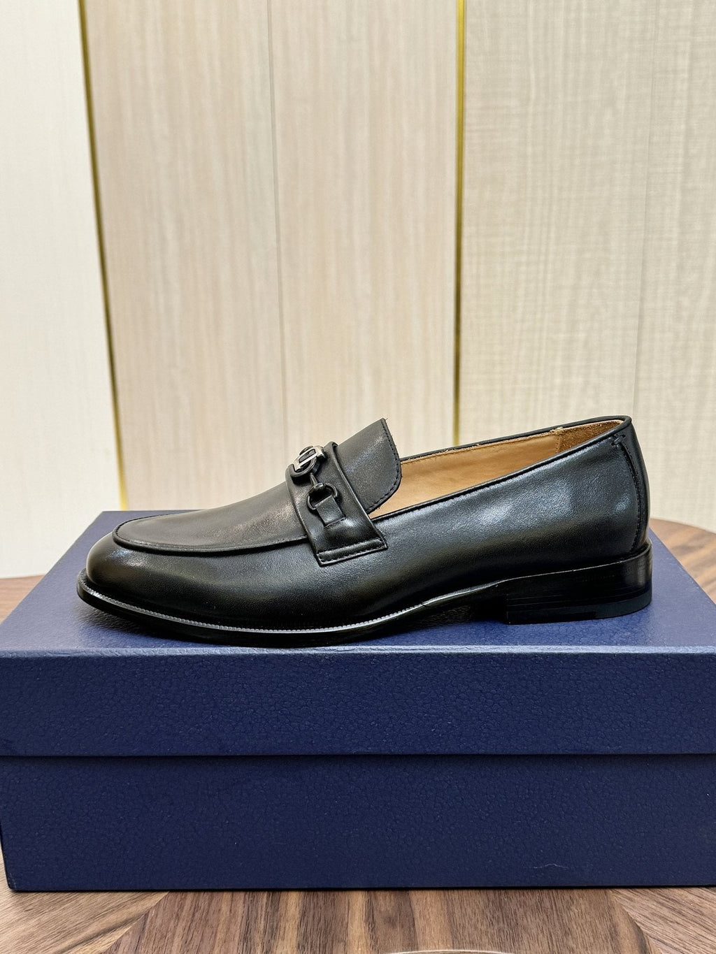 Dior Black Buckle Loafers — side