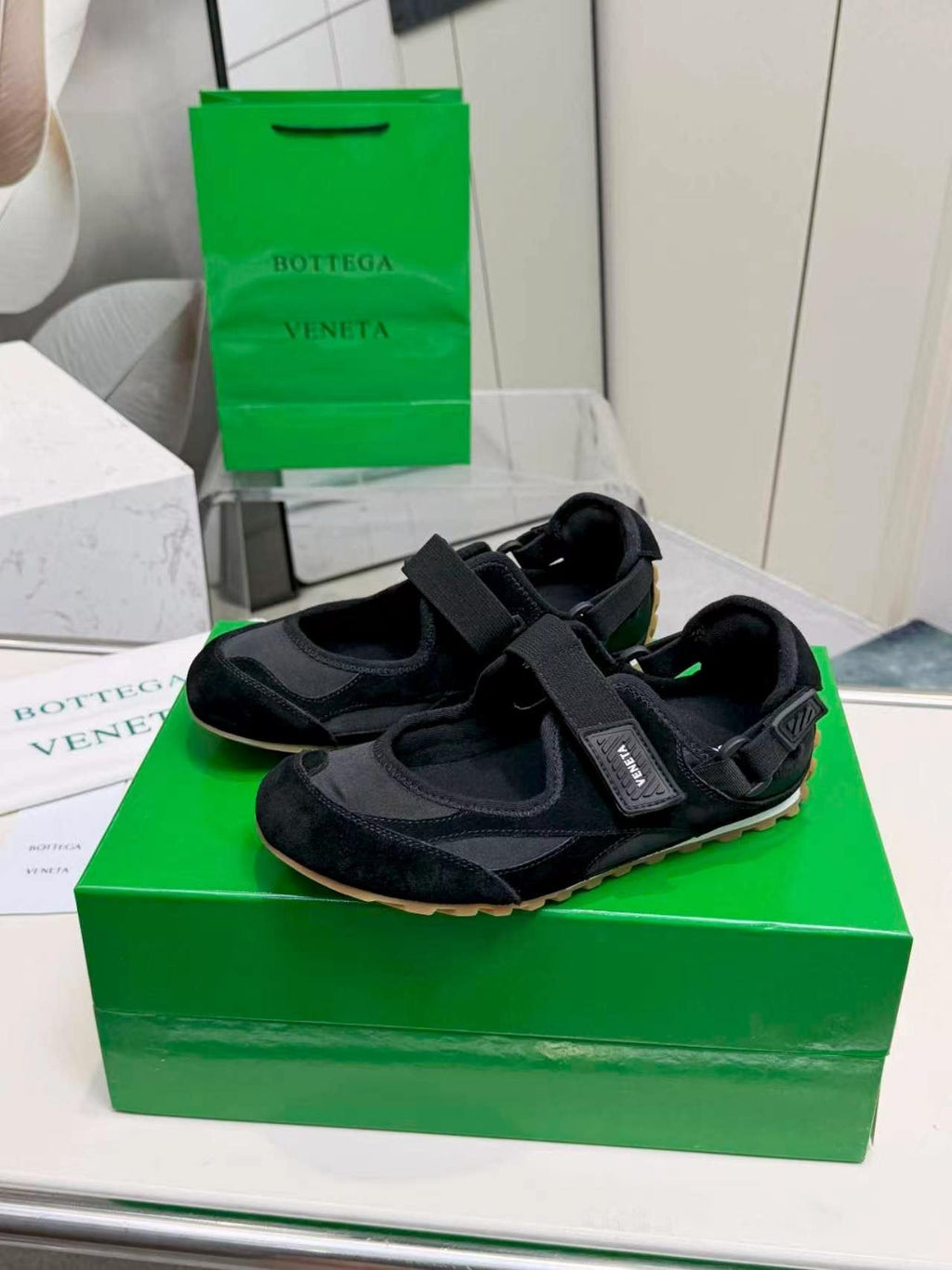 Bottega Veneta Buckled Strap Low-Top Sneakers — front