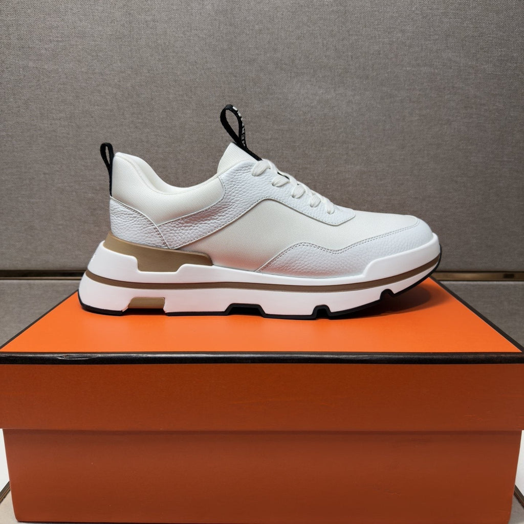Hermès Panel Lace-Up Casual Sneakers — side