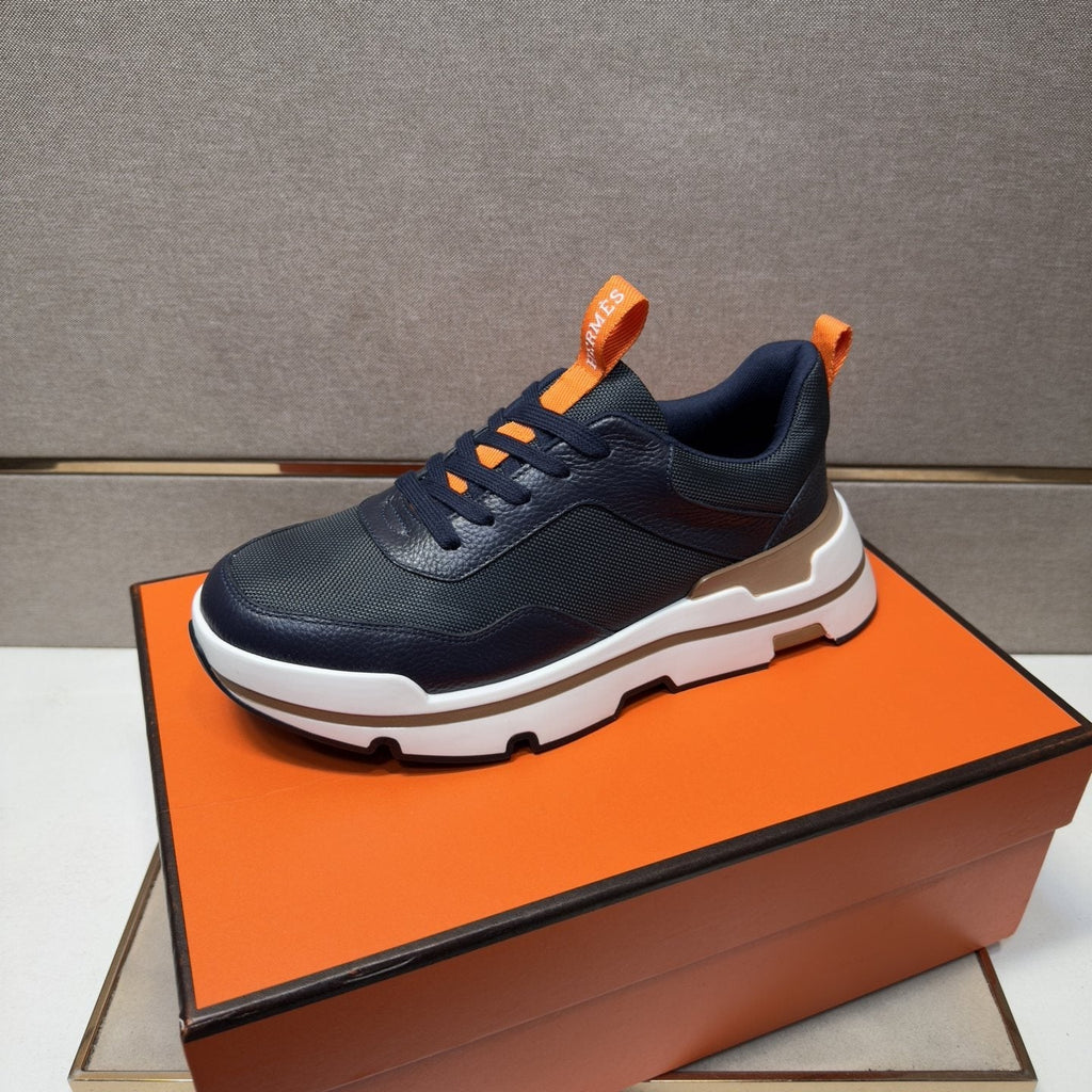 Hermès Panel Lace-Up Casual Sneakers — front