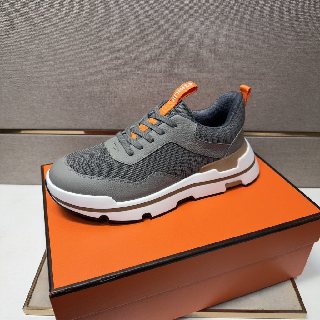 Hermès Panel Lace-Up Casual Sneakers — front