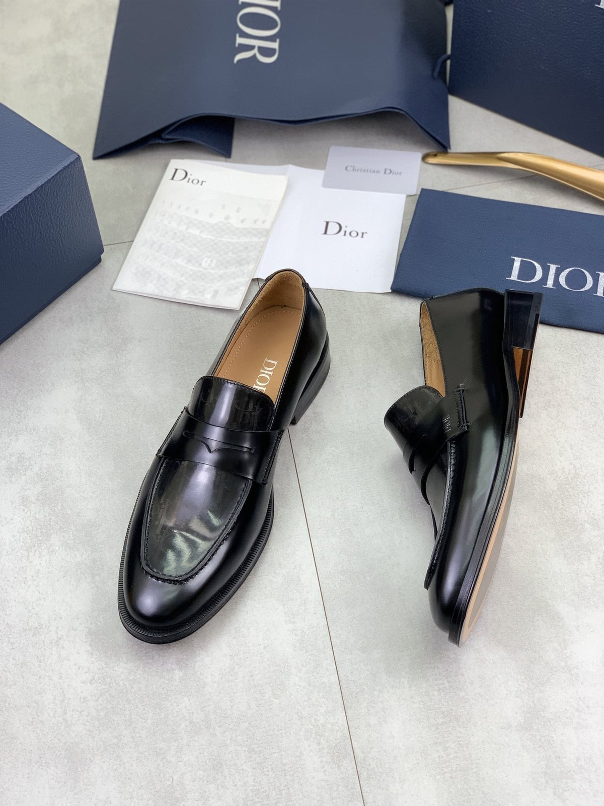 Dior Black Tassel Loafers — front