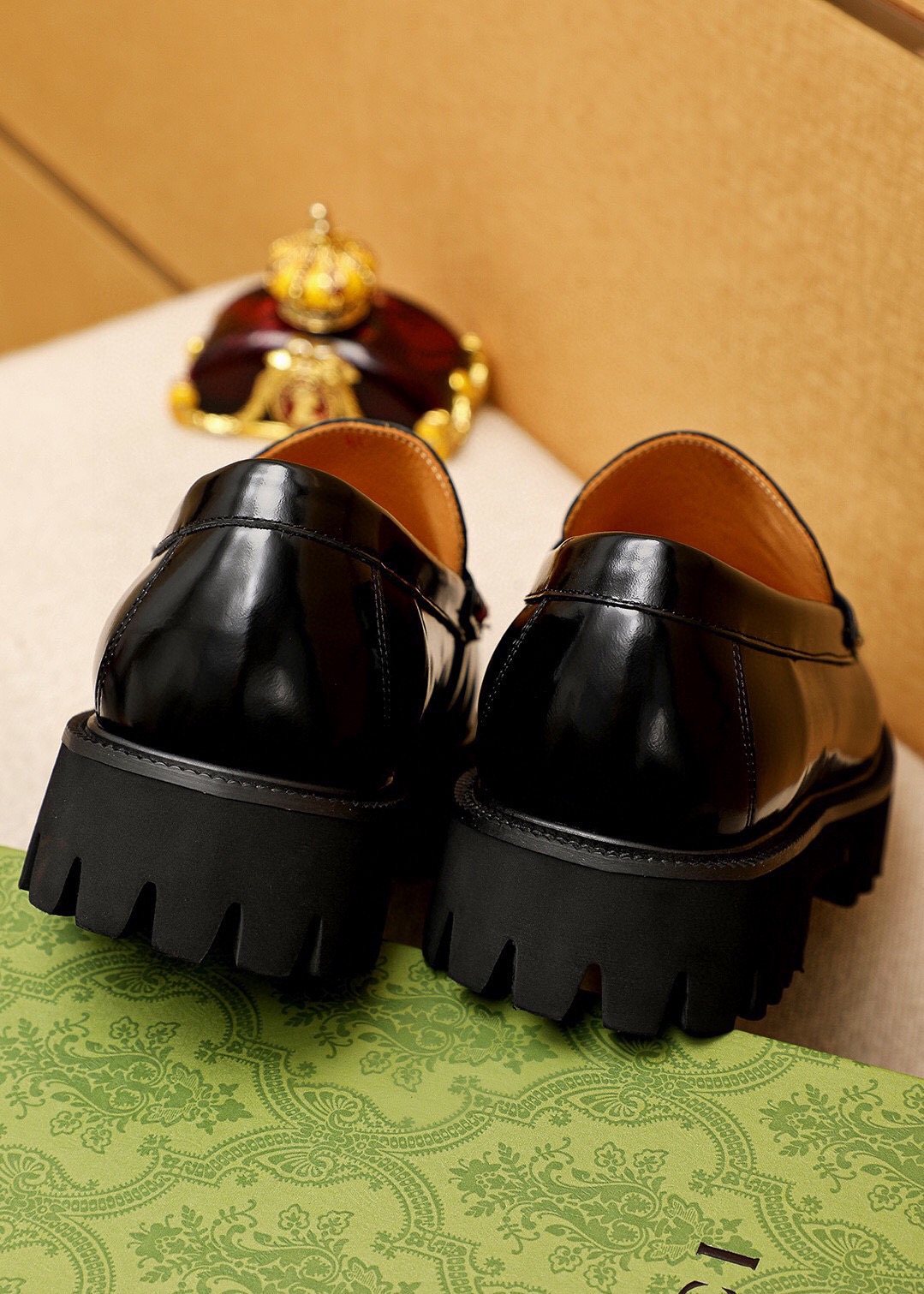 Gucci Leather Lug-Sole Loafers — back