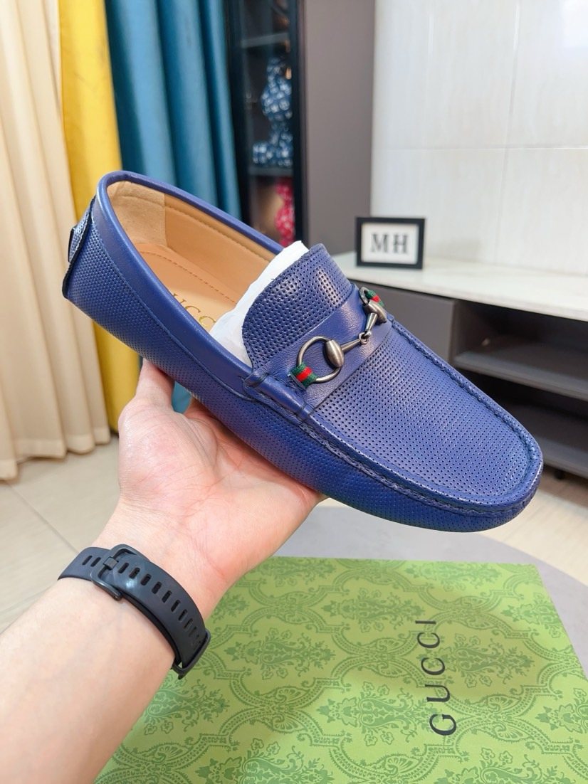 Gucci Perforated Metal Hardware Loafers — model