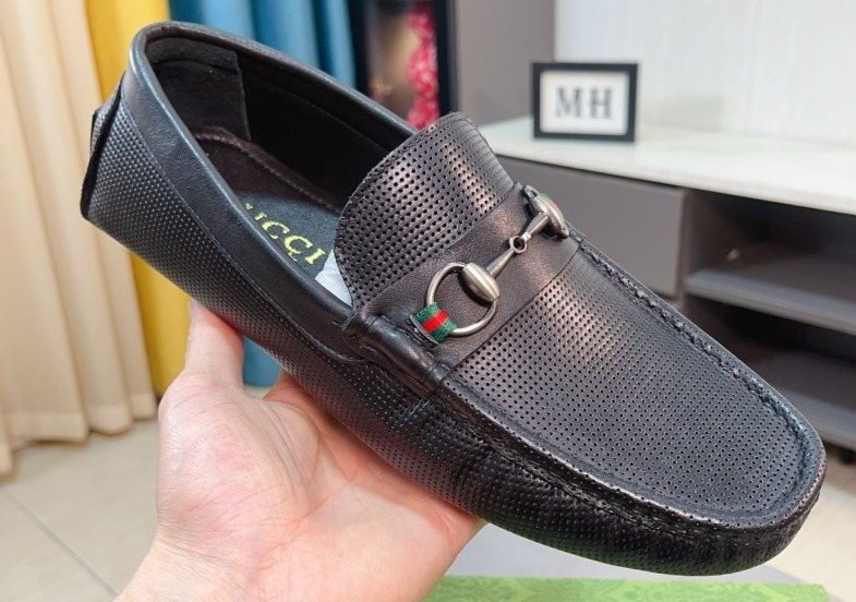 Gucci Perforated Metal Hardware Loafers — hero