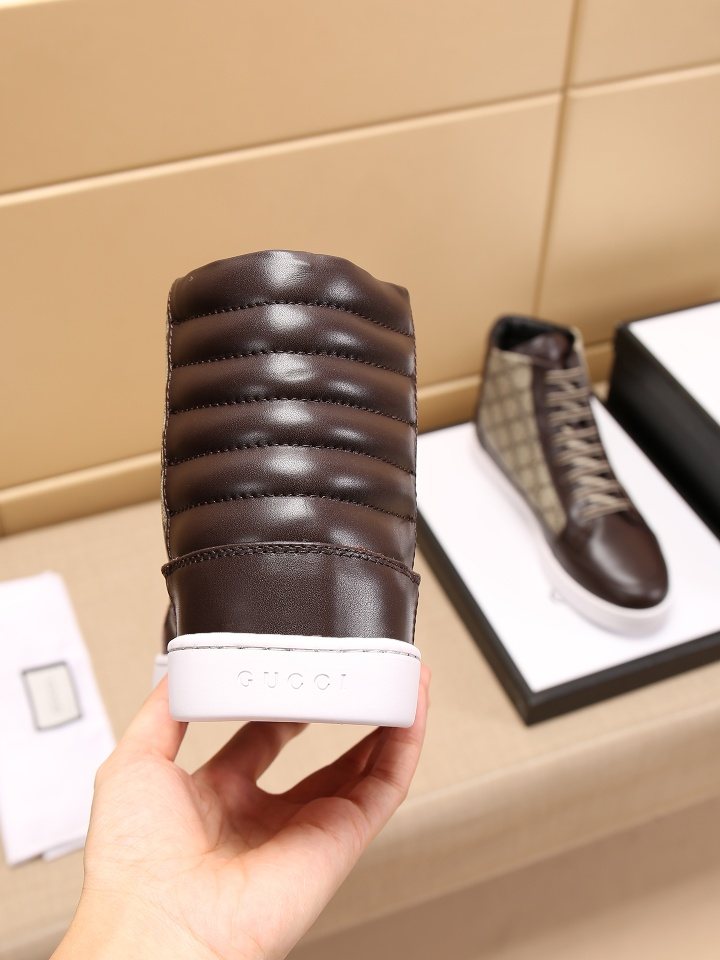 Gucci GG-Pattern High-Top Sneakers — back