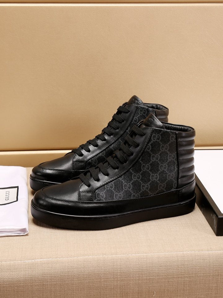 Gucci GG-Pattern High-Top Sneakers — front