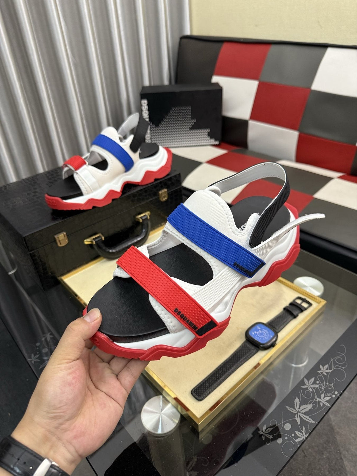DSQUARED2 Color-Block Sport Sandals — model