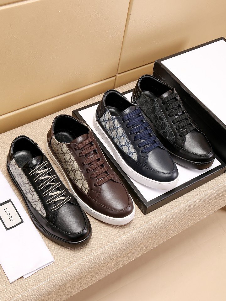 Gucci Monogram Panel Low-Top Sneakers — front