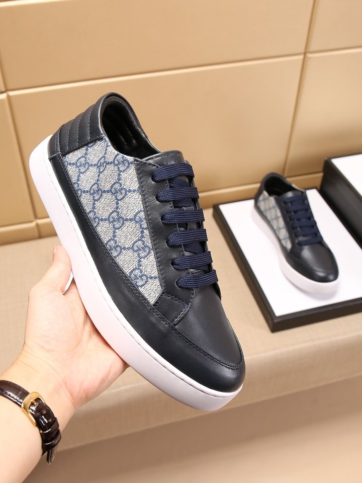 Gucci Monogram Panel Low-Top Sneakers — model