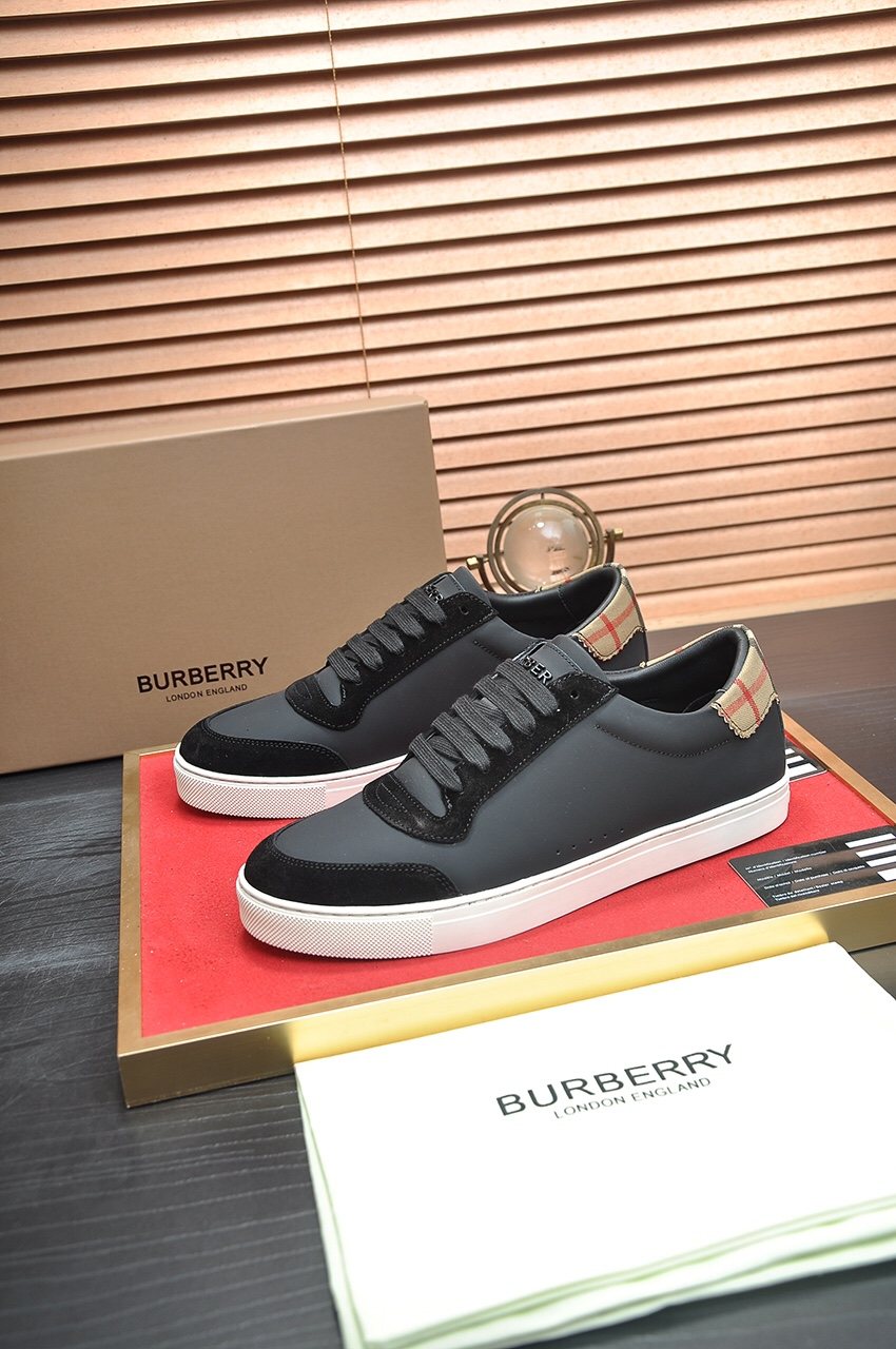 Burberry Check Heel Tab Low-Top Sneakers — front