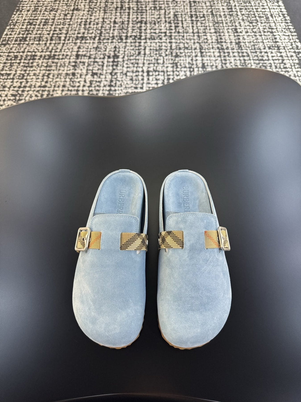 Burberry Men's Adjustable Buckle Slide Sandals — front
