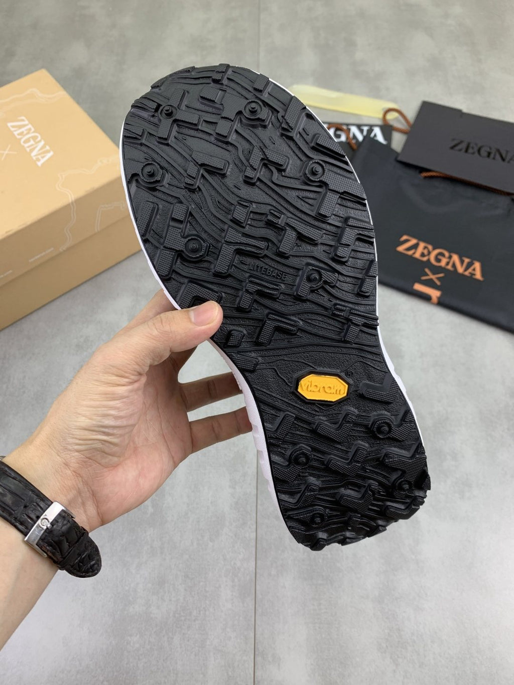 Black Trail Running Shoes — detail